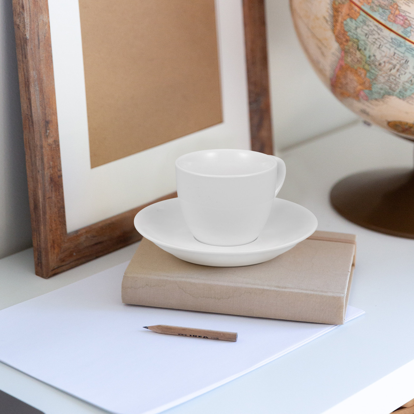 Coffee Tea Home - طقم أكواب شاي سيراميك مع صحون،