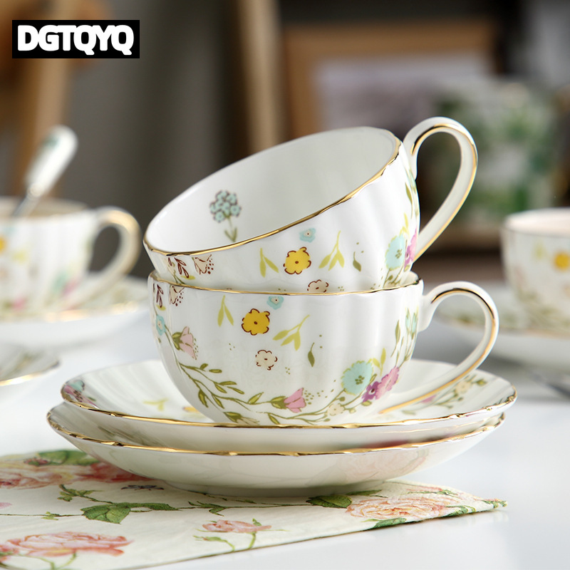 Coffee Tea And Sugar Set - طقم فنجان قهوة وصحن سيراميك بنقوش