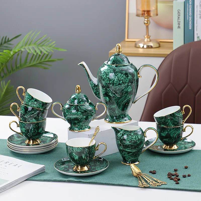 Coffee Tea Creamer - العظام الصين إبريق الشاي درينكوير الأخضر