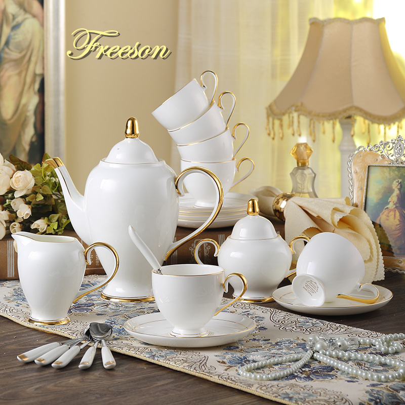 Coffee Tea Creamer - نعمة العظام الصين طقم القهوة الذهب