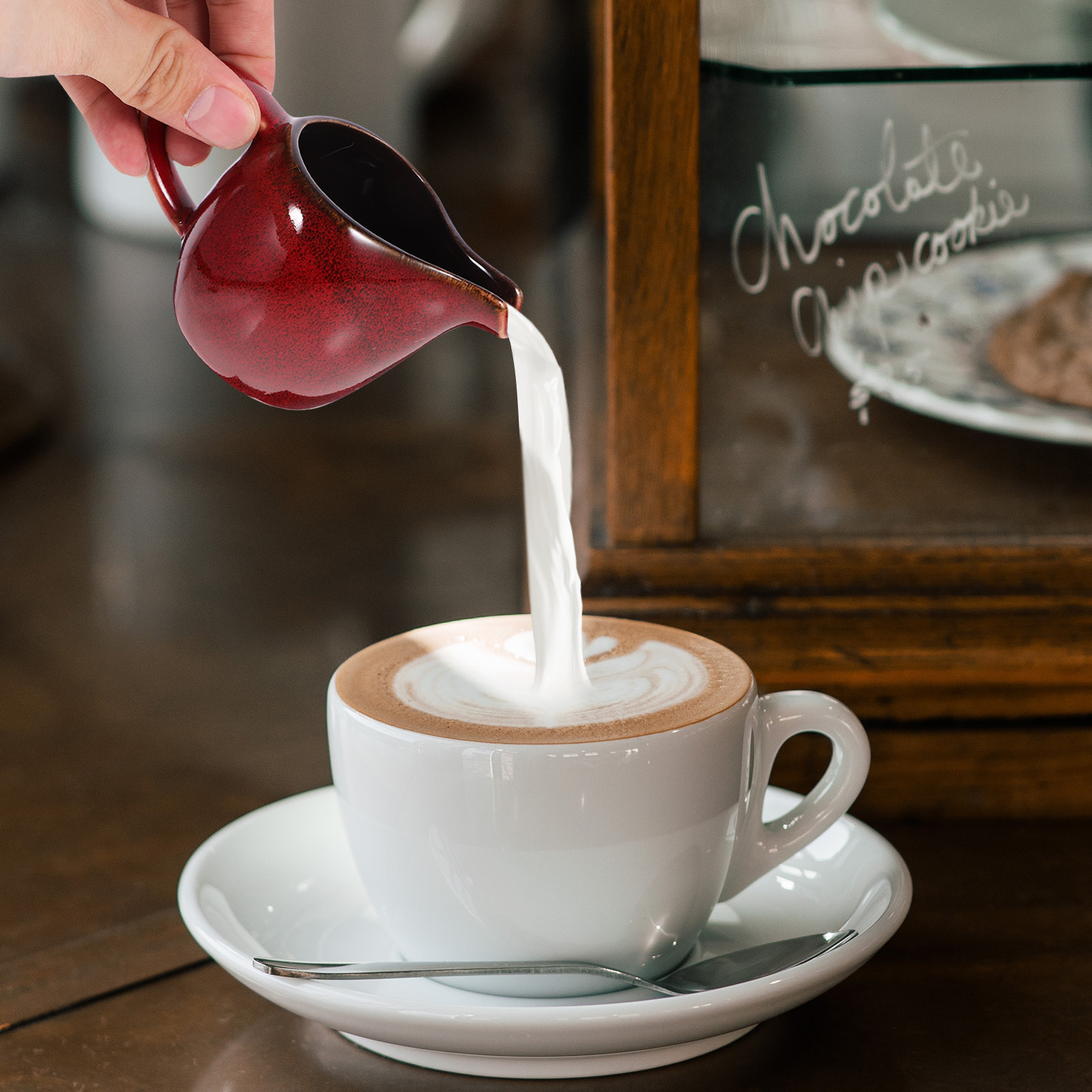Coffee Tea Creamer - إبريق حليب من السيراميك بتصميم أوروبي،