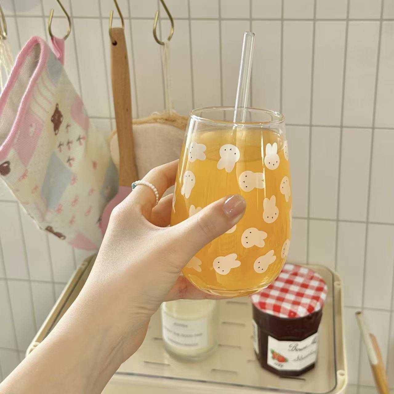 كوب زجاجي مطبوع عليه أرنب ميفي - مراجعة Mug Tea Coffee وسعره