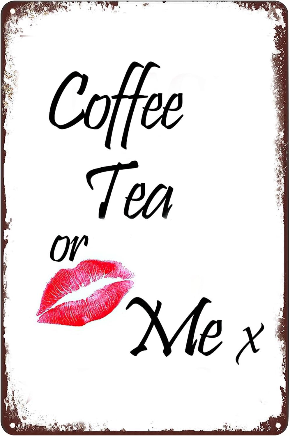 لافتة معدنية بتصميم شفاه حمراء - مراجعة Coffee Tea You And Me وسعره