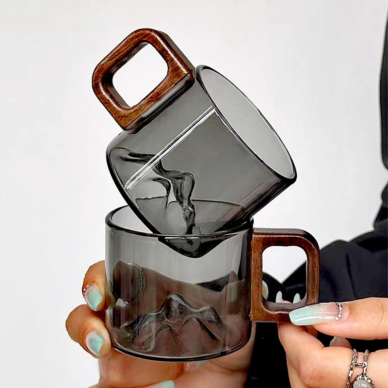 كوب قهوة زجاجي بمقبض خشبي من خ - مراجعة Coffee Tea Pictures وسعره