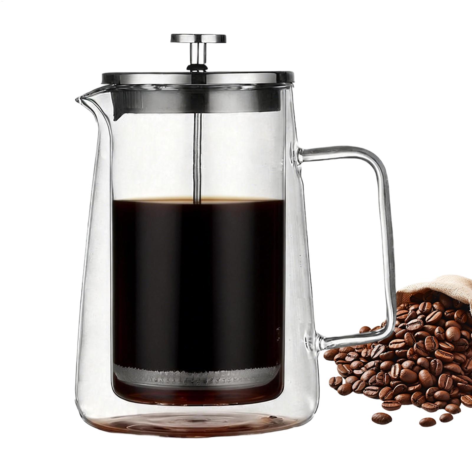 مكابس قهوة زجاجية من الفولاذ ا - مراجعة Coffee Tea Home وسعره