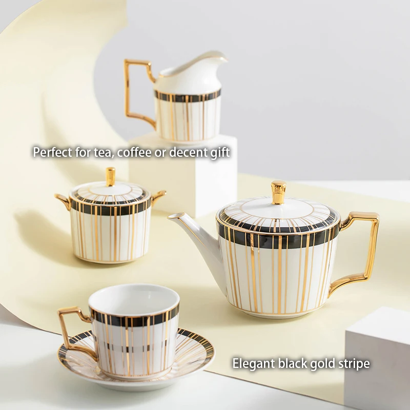 الذهب البطانة العظام الصين طقم - مراجعة Coffee Tea Creamer وسعره