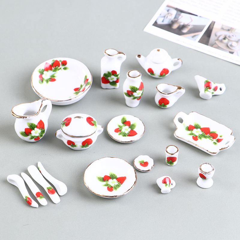 1 مجموعة 1:12 مصغرة بيت الدمية - مراجعة Coffee Tea And Sugar Set وسعره