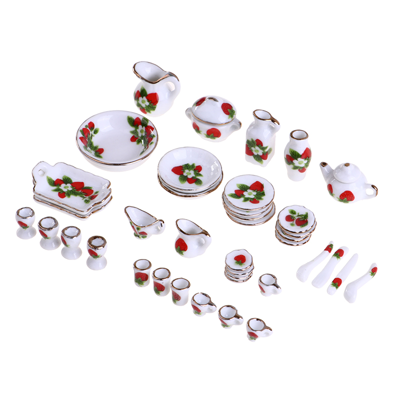 1 مجموعة 1:12 مصغرة بيت الدمية - مراجعة Coffee Tea And Sugar Set وسعره