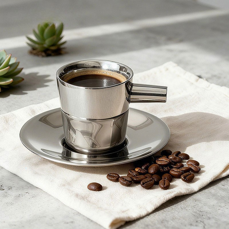 طقم من كوبين للقهوة من الفولاذ - مراجعة Mug Tea Coffee وسعره