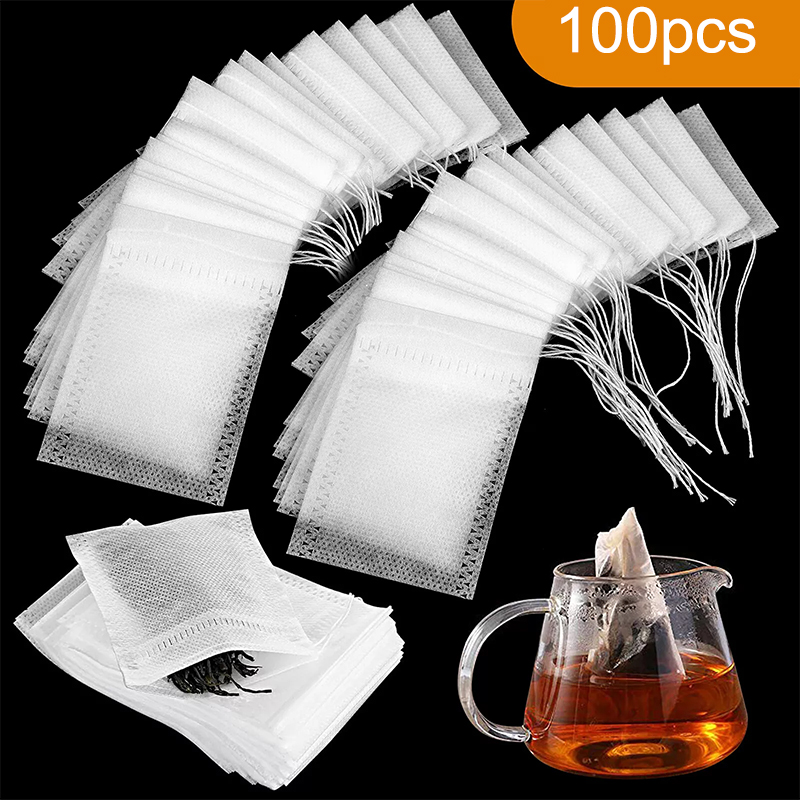 100 قطعة أكياس شاي غير منسوجة  - مراجعة Coffee Tea Spices وسعره