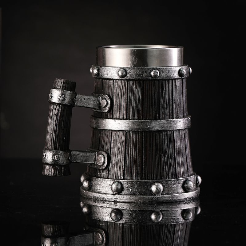 كوب بيرة بتصميم خشبي من الراتن - مراجعة Mug Tea Coffee وسعره