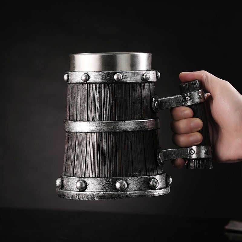 كوب بيرة بتصميم خشبي من الراتن - مراجعة Mug Tea Coffee وسعره