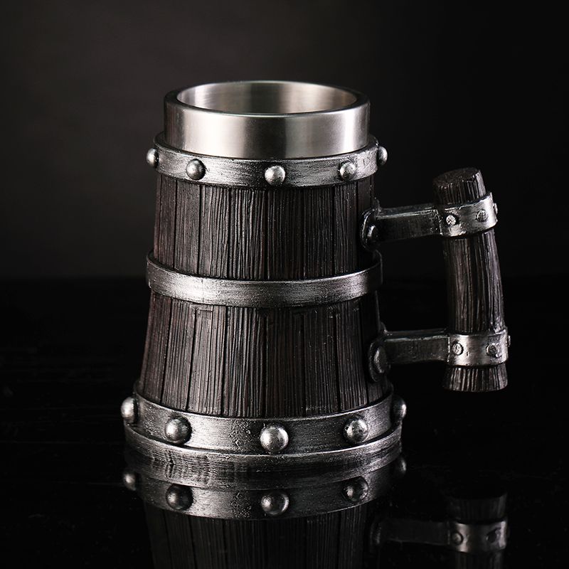 كوب بيرة بتصميم خشبي من الراتن - مراجعة Mug Tea Coffee وسعره