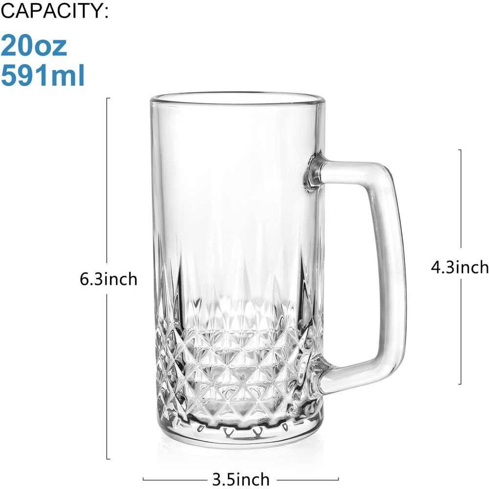 مجموعة من 4 أكواب زجاجية ثقيلة - مراجعة Mug Tea Coffee وسعره