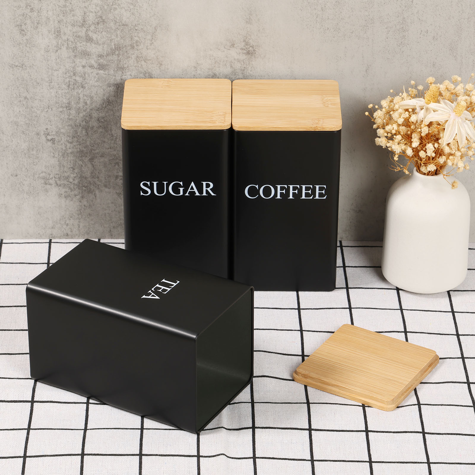 جرة تخزين حبوب البن، حاوية معد - مراجعة Coffee Tea Sugar Canister Set وسعره